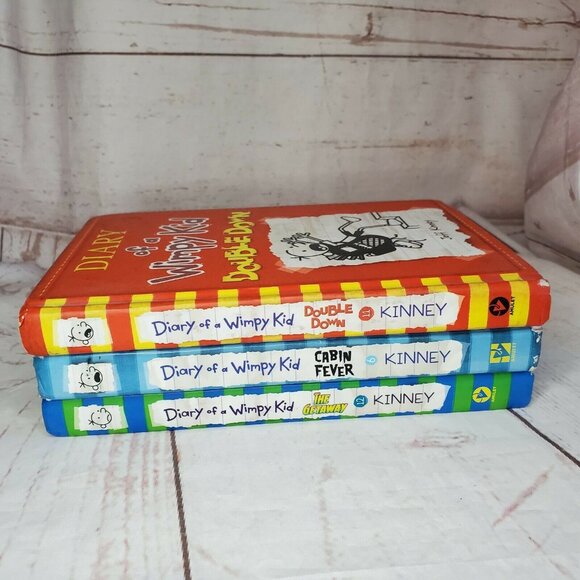 3 Diary Of A Wimpy Kid Books The Getaway Cabin Fever & Double Down By J. Kinney - Picture 9 of 12